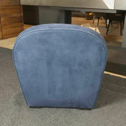 Sessel Amburgo Baby Leder Nabuck Blau