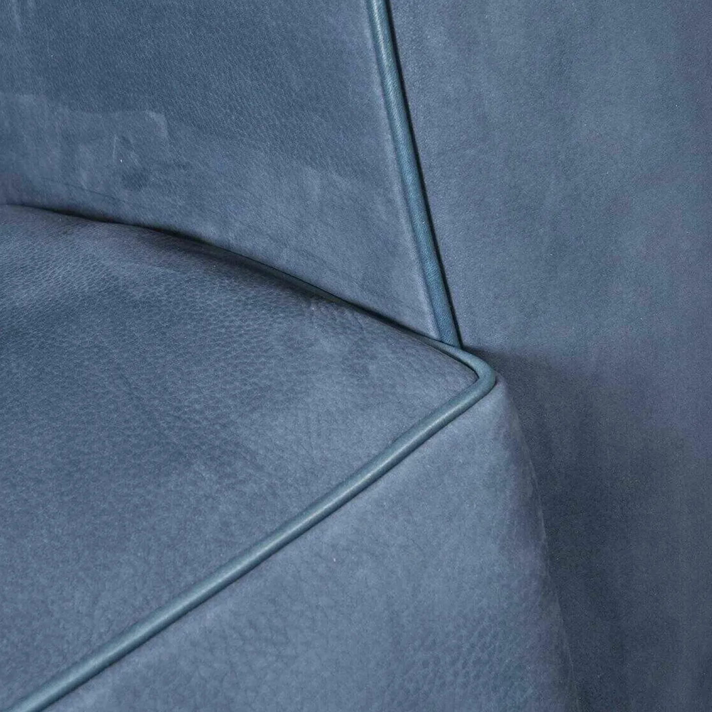 Sessel Amburgo Baby Leder Nabuck Blau