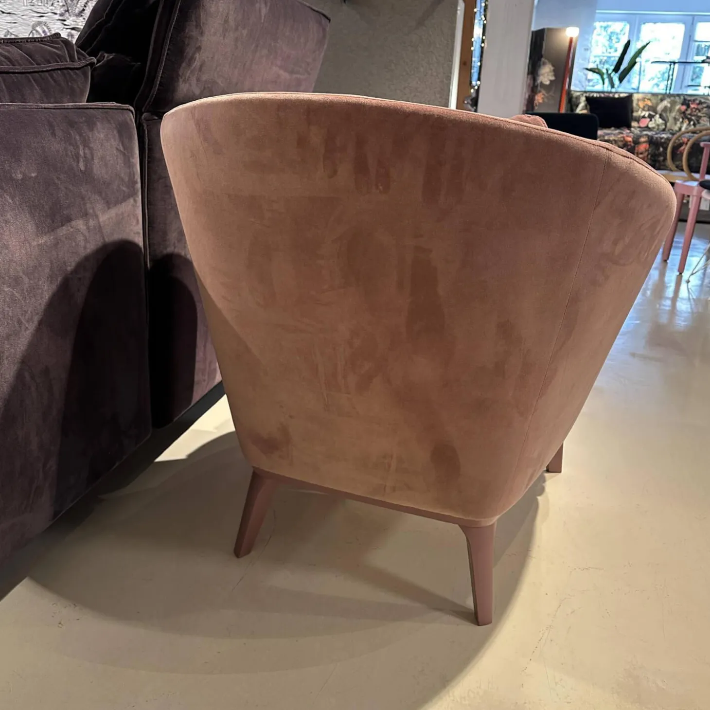 Sessel Amy Bezug Stoff Amica BW1731-484 Rosa Gestell Lackiert Rosa