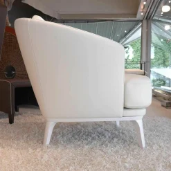 Sessel Amy Leder Normanndie Weiß