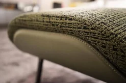 Sessel Angie Bezug Sitz Stoff Mayer Large 07 Grün Rücken Kernleder Salbei Inklusive Hocker