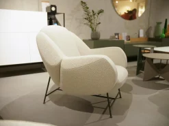 Sessel Anton Stoff Mondo 28120 20 Bianco Weiß Gestell Epoxy E 2100 Charcoal Matt Schwarz