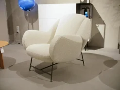 Sessel Anton Stoff Mondo 28120 20 Bianco Weiß Gestell Epoxy E 2100 Charcoal Matt Schwarz