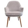 Sessel Armchair 375 Stoff Harald Silver Grau Gestell Eiche