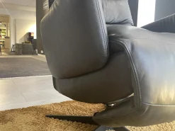 Sessel Arva E Lounge Leder Sauvage Schwarz 5 Sternfuß Metall M01 Moodblack Schwarz Pulverbeschichtet Mit Verstellungen