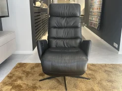 Sessel Arva E Lounge Leder Sauvage Schwarz 5 Sternfuß Metall M01 Moodblack Schwarz Pulverbeschichtet Mit Verstellungen