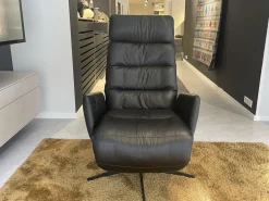Sessel Arva E Lounge Leder Sauvage Schwarz 5 Sternfuß Metall M01 Moodblack Schwarz Pulverbeschichtet Mit Verstellungen