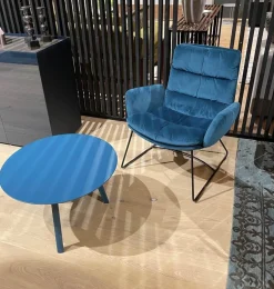 Sessel Arva Lounge Stoff Seven Petrol 56 Struktur Schwarz