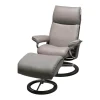Sessel Aura S Leder Paloma 10 Silver Grey Grau Gestell Signature Grau 08 Inklusive Hocker