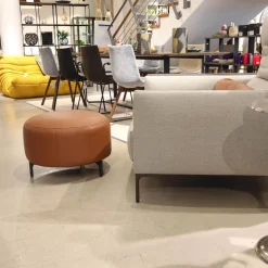 Sessel Avalanche Stoff 8311 Muschel Beige Hocker Leder 249 Cognac Braun Fuß F01 Feinstruktur Schwarz mit Hocker