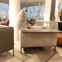 Sessel Avalanche Stoff 8311 Muschel Beige Hocker Leder 249 Cognac Braun Fuß F01 Feinstruktur Schwarz mit Hocker