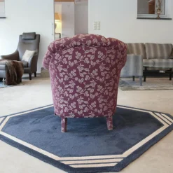 Sessel Bahama 617 Stoff Blauviolett Beige Füße Mit Stoff Bezogen