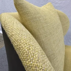 Sessel Bao 207 10 C Sitz Stoff Lucia 7694 Corn Gelb Rücken Leder Saddle Coffee Schwarz Braun Drehteller Schwarz Matt Inklusive Kissen