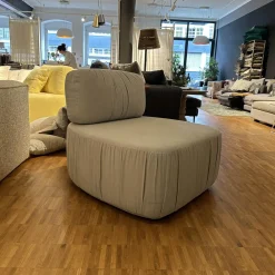 Sessel Barrel Gerafft Lounge Bezug Stoff Stonewash Q341 Aitstream 3175 Hellgrau