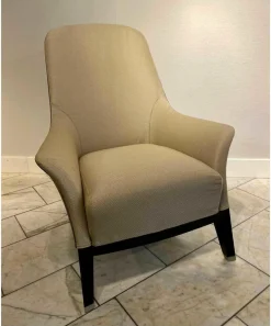 Sessel Bergére Stoff Pelle G Beige Gestell Buchenholz