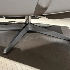 Sessel Best Choice Drenthe Small Bezug Leder Polo 1027 Weiß Creme Gestell X 60 Chrom Gebürstet Elektrisch Verstellbar 2 Motoren