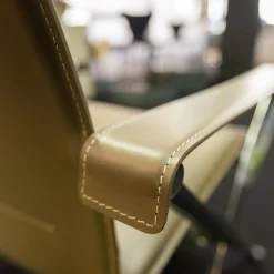 Sessel Beverly 14 Kernleder Tortora 1121280 Rahmen Aluminium