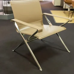 Sessel Beverly 14 Kernleder Tortora 1121280 Rahmen Aluminium