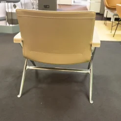 Sessel Beverly 14 Kernleder Tortora 1121280 Rahmen Aluminium