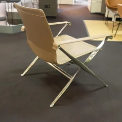 Sessel Beverly 14 Kernleder Tortora 1121280 Rahmen Aluminium