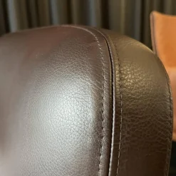 Sessel Blake Leder Braun Gestell Silber