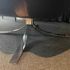 Sessel Blake Leder Braun Gestell Silber