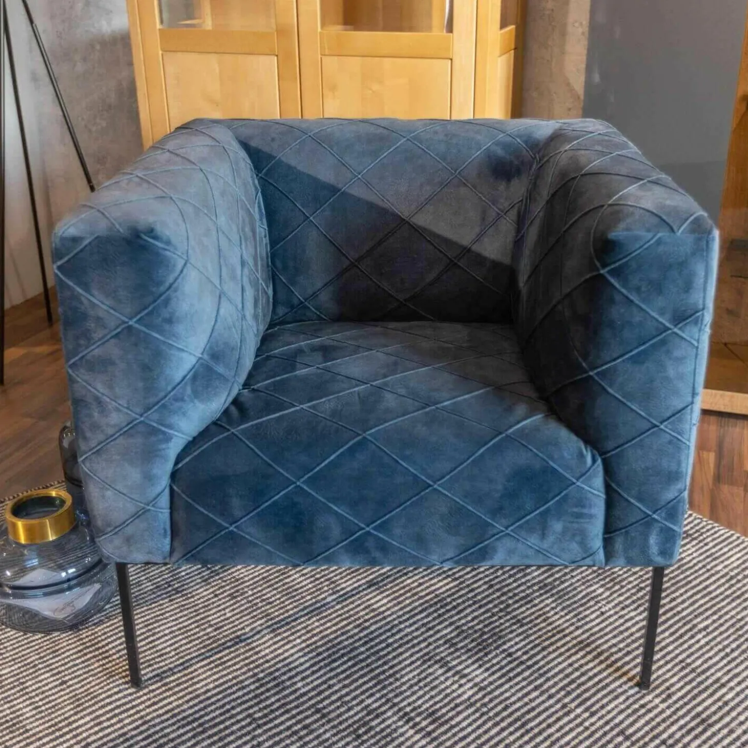 Sessel Block Bezug 517 Soft Skin Rhombus 05 Blue