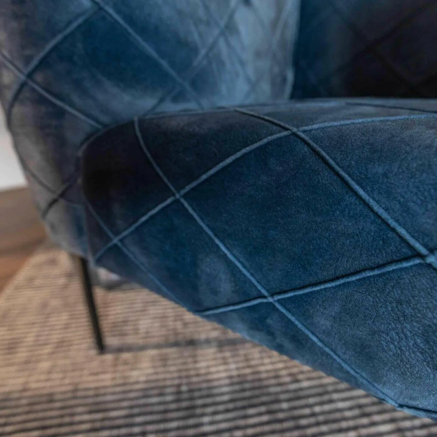Sessel Block Bezug 517 Soft Skin Rhombus 05 Blue