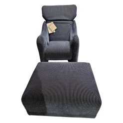 Sessel Bongo Bay Stoff 4490 0069 Blau Neigungsverstellbar Mit Hocker