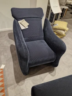 Sessel Bongo Bay Stoff 4490 0069 Blau Neigungsverstellbar Mit Hocker