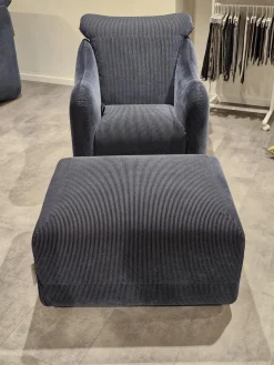 Sessel Bongo Bay Stoff 4490 0069 Blau Neigungsverstellbar Mit Hocker