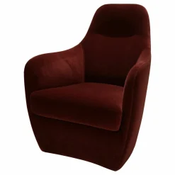 Sessel Bonnie Stoff Velvet Samt Bordeaux Rot Füße Drehteller