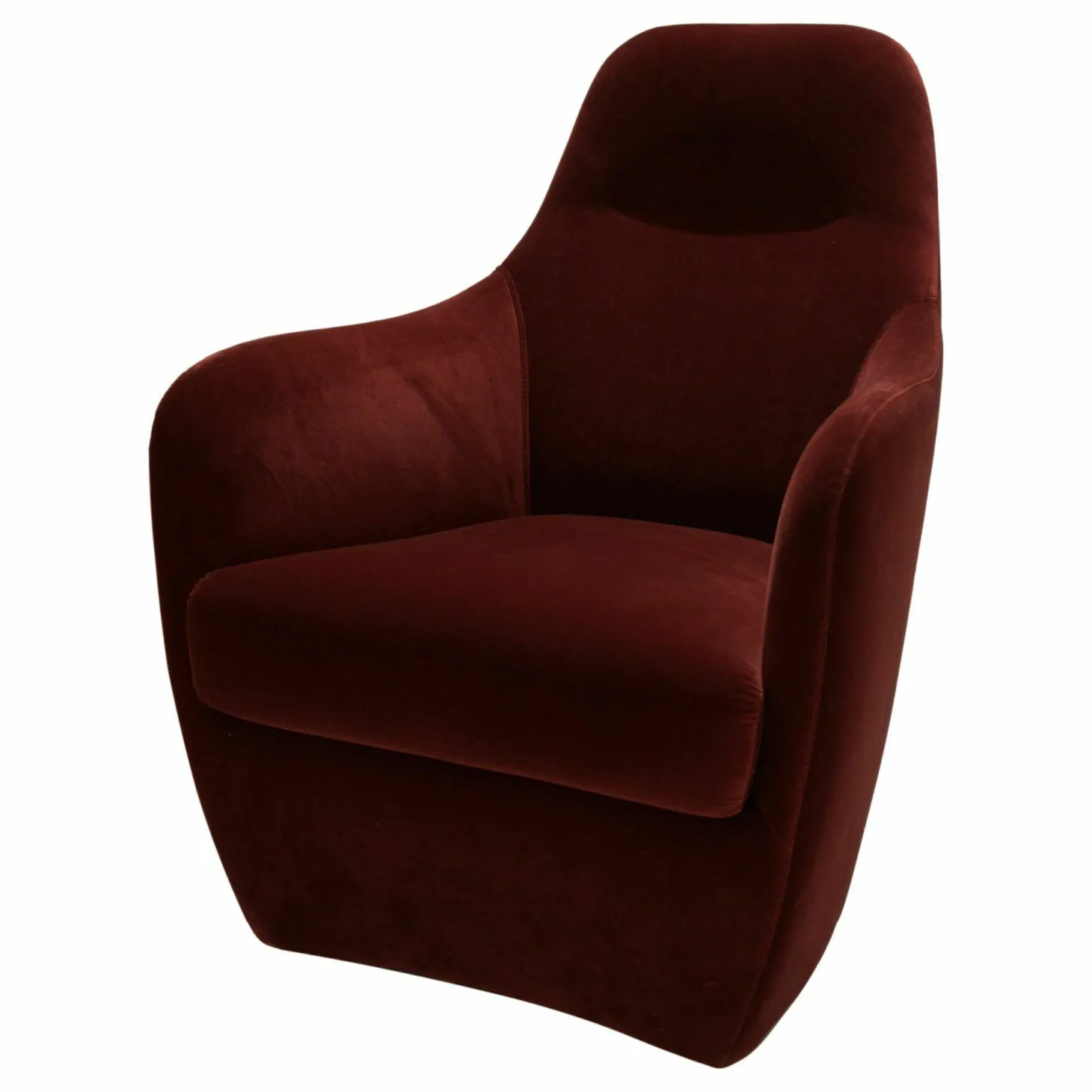 Sessel Bonnie Stoff Velvet Samt Bordeaux Rot Füße Drehteller