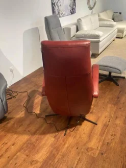 Sessel Boss Leder L30 WL Rouge Rot Gestell Metall Schwarz