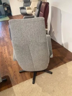 Sessel Boss Stoff 2 Cats 167 Zinc Grau Gestell Metall Schwarz Inklusive Hocker