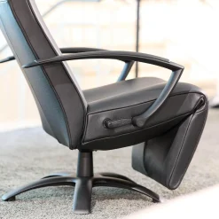 Sessel Brainbuilder Mono Move Black Edition Leder Celia Nero Schwarz 5 Stern Fuß Ellipse Schwarz Lackiert