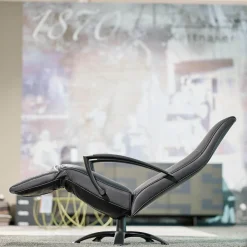 Sessel Brainbuilder Mono Move Black Edition Leder Celia Nero Schwarz 5 Stern Fuß Ellipse Schwarz Lackiert