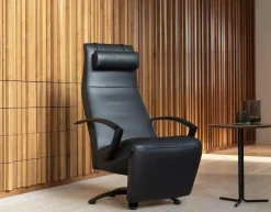 Sessel Brainbuilder Multi Move Medi Black Edition Leder Celia Nero Schwarz 5 Stern Fuß Ellipse Schwarz Lackiert