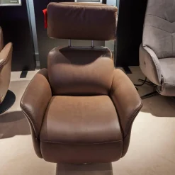 Sessel Brookline 7170 Leder Longlife Zigarre Braun Fußteller Edelstahloptik Mit 2 Motorig Verstellungen