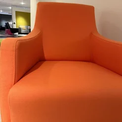 Sessel Bruno RVS Stoff Venice 2036 Abricot Orange Gestell Edelstahl