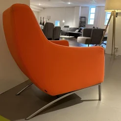 Sessel Bruno RVS Stoff Venice 2036 Abricot Orange Gestell Edelstahl