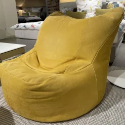 Sessel Bubba Leder 5 Nabuk 80 Giallo Mit Hocker