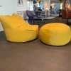 Sessel Bubba Leder Nabuk 80 Giallo Gelb mit Hocker