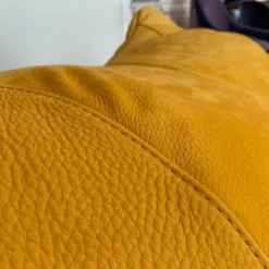 Sessel Bubba Leder Nabuk 80 Giallo Gelb mit Hocker