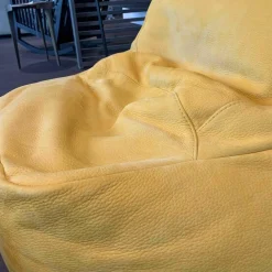 Sessel Bubba Leder Nabuk 80 Giallo Gelb mit Hocker