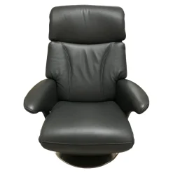 Sessel Canyon+ Large Bezug Leder Credo Farbe Anthrazit Metall Drehteller Mit Kopfpolsterverstellung Und Rückenverstellung
