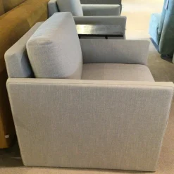 Sessel Cara 2020/009 Stoff Steingrau Grau Sitzkomfort Classic Mit Kunststoffgleitern