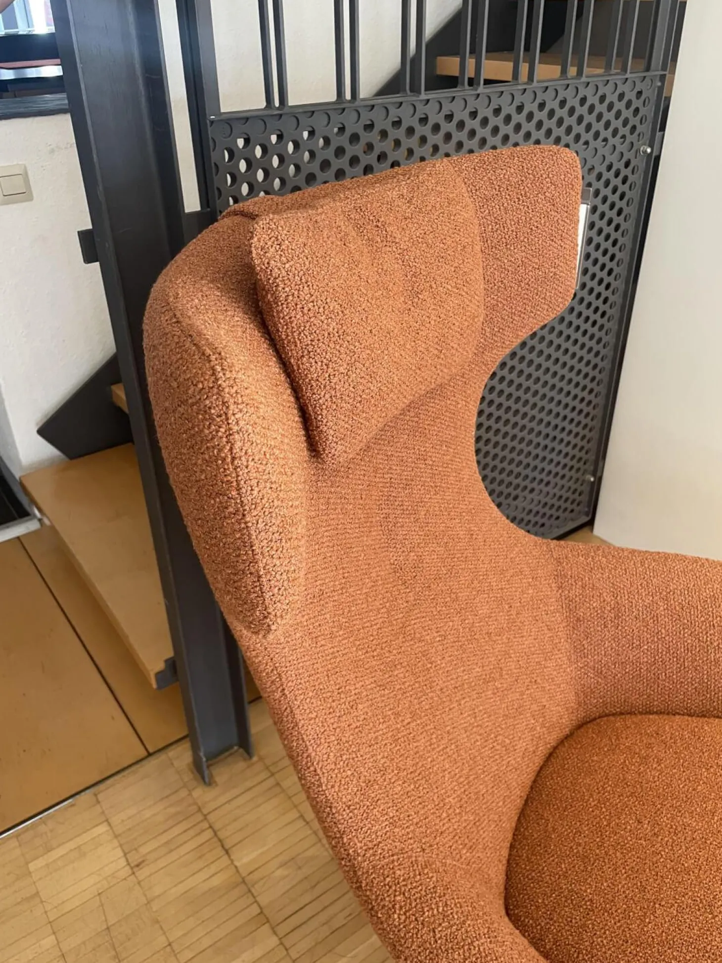 Sessel Caruzzo 662 100 Stoff Monza 27 Rost Braun Rot Gestell Pure Aluminium Poliert Inklusive Hocker