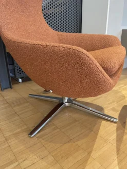 Sessel Caruzzo 662 100 Stoff Monza 27 Rost Braun Rot Gestell Pure Aluminium Poliert Inklusive Hocker