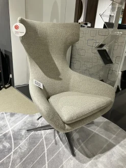 Sessel Caruzzo Stoff 24922 Varese 22 Angora Beige Gestell Aluminium Poliert